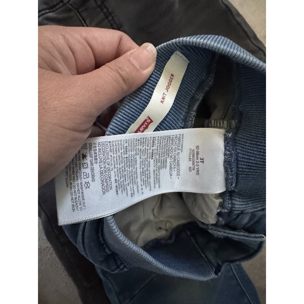 LOT OF 3: Levi’s Toddler Baby Boys Knit Jogger Jeans Size 3T Blue Gray Stretch - Picture 6 of 9